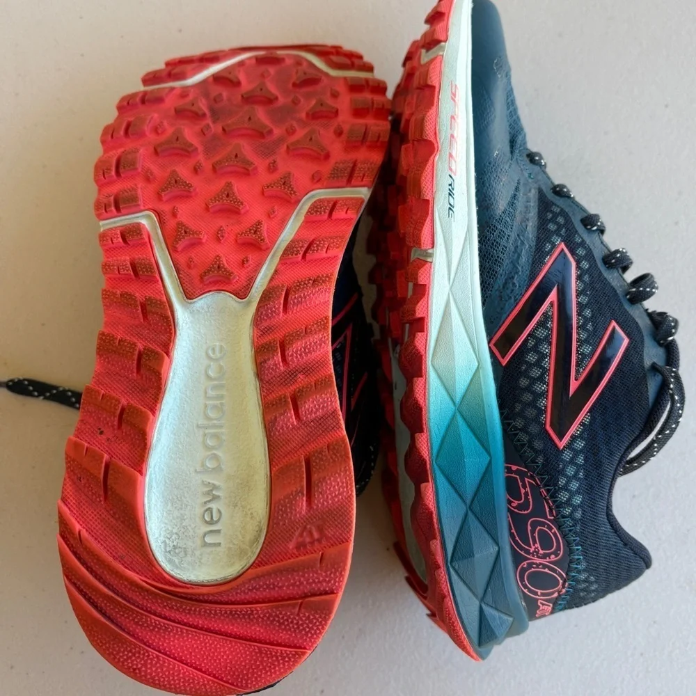 New Balance Women's Navy and Coral Athletic Running Sneakers